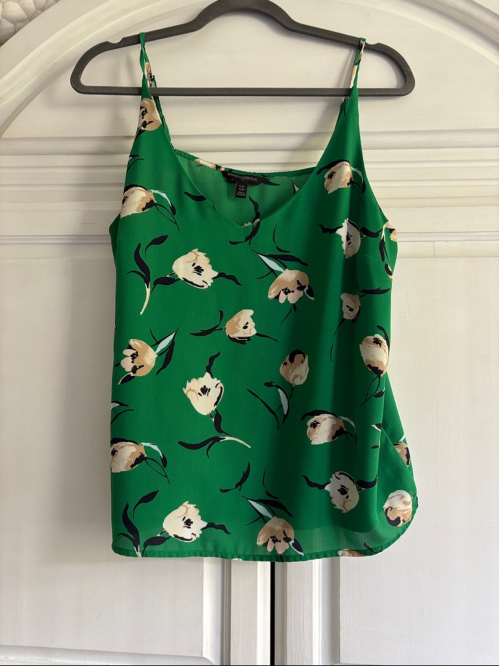 Banana Republic Green Floral Spaghetti Strap Cami